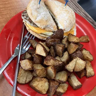 Sausage, Egg & Cheese on a Roll