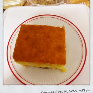 a piece of cake on a plate