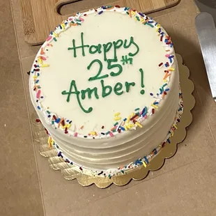 6" 3 Layer Carrot Cake with Cream Cheese Frosting and Rainbow Jimmies!