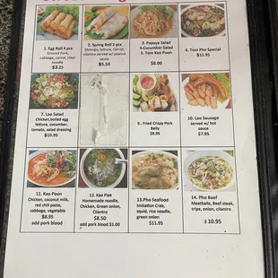 Food menu