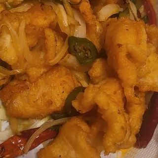 Salt pepper fish fillets dinner