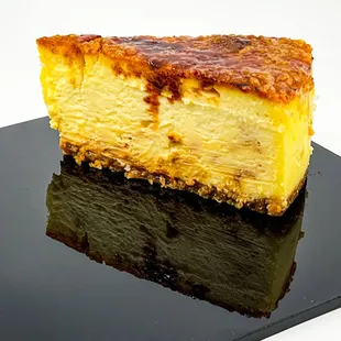 Thin pieces of burnt caramel brittle folded into rich and creamy cheesecake custard baked over a buttery graham cracker crust.