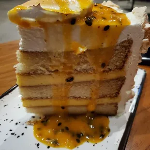 a slice of cake on a plate