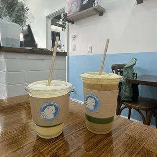 Honey Calamansi Spritz with Mango Foam (medium) &amp; Calamansi Cold Brew (Large)