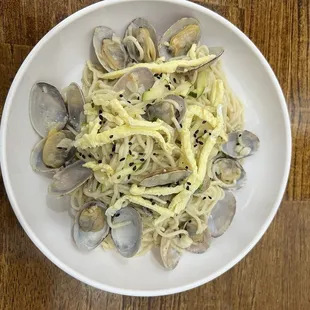 Clam pasta. Yummy.