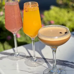 sweet mimosa, mango tajin mimosa, espresso shakerato