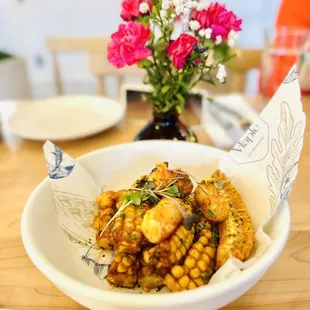 Fried butter corn super delicious