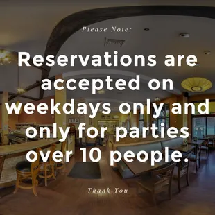 Reservations Policy