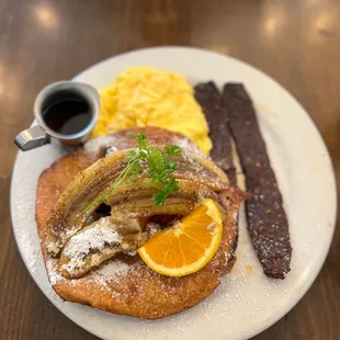 French toast w eggs and Millionaire's Bacon