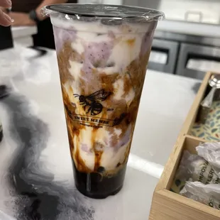Dirty Boba Taro Milk