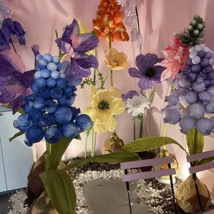 a display of flowers