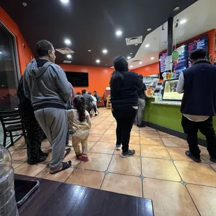 the line of customers waiting more than 20 minutes to order!