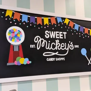 a candy shop sign