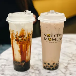 Fresh Milk Black Sugar Boba and Classic Boba Milk Tea