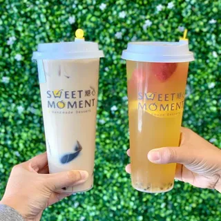 Grass Jelly Milk Tea