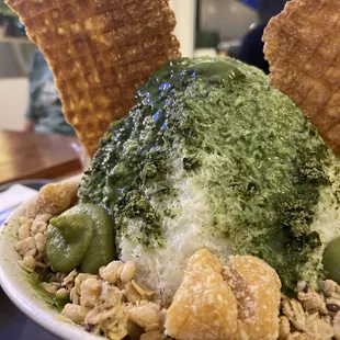 Green tea bingsoo (bowl size)