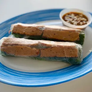 Vietnamese Grilled Pork Sausage spring rolls