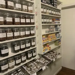 a shelf of sweet treats