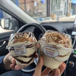 Chocolate drizzle (left), classic (right)