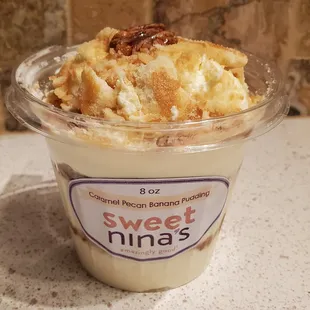 caramel pecan banana pudding