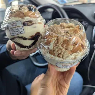 Chocolate drizzle (left), classic (right)