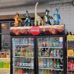 a display of soft drinks