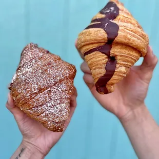 Berry cheesecake croissant and Beecher cheese caramel croissant (IG: Hangryforwhat)