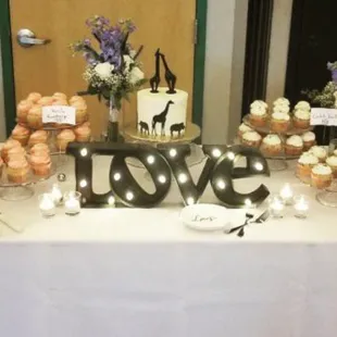 Wedding Cake and Cupcakes at the Denver Zoo.