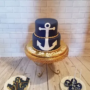 Nautical Baby Shower Cake and desserts