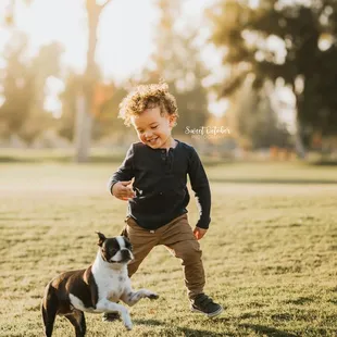 JOY - natural light golden, hour childrens portrait