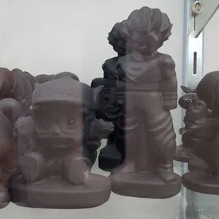 Lots of different carved crystal characters.