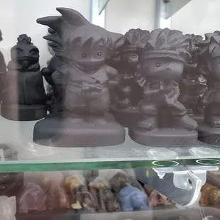 Lots of different carved crystal characters.
