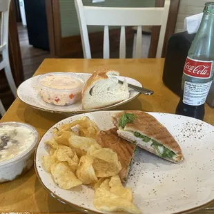 Whipped feta, pimento cheese, turkey panini