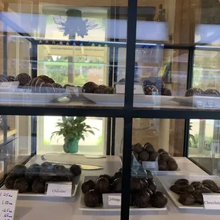a display of chocolates