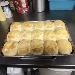 Hot fresh homemade butterMilk biscuits.