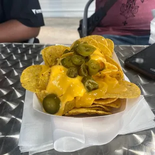 a plate of nachos