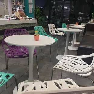 Cuteness with the chairs, this was before close, they had a good traffic flow while we there. Definitely give them a try!