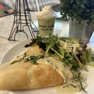 Chicken Florentine Crepe
