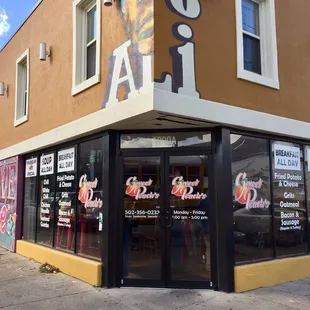 the outside of a storefront