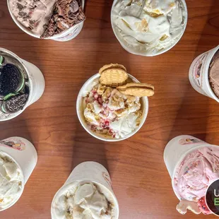 Aerial view of assorted flavors