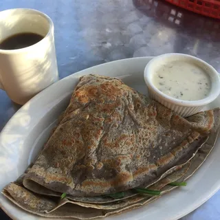 Mushroom Feta Spinach Crepe