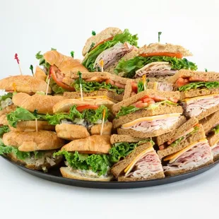 Catering Tray with Club and Chicken Salad Sandwiches
