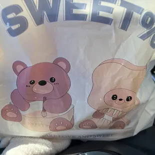 I ordered some bread and received a grocery bag to store my bread. Super cute and soft grocery bag.