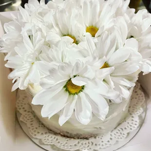 Happy Easter!  Vanilla cake adorned with flowers!