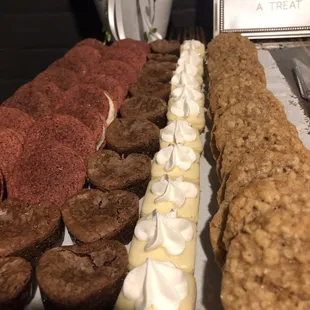 Red velvet bites, brownie bites, cheesecake bites and oatmeal cream pie bites yummy!