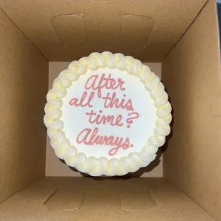 a cake in a box