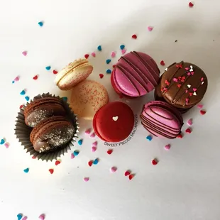 Valentines day assorted macarons