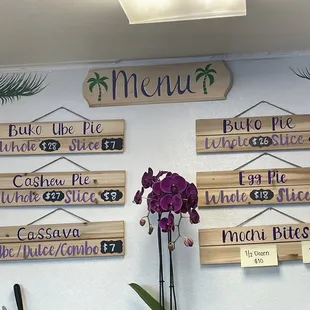 Menu options as of 7/2023