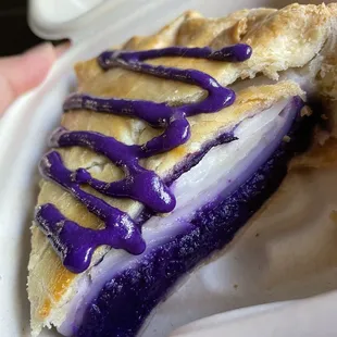 Ube buko pie slice