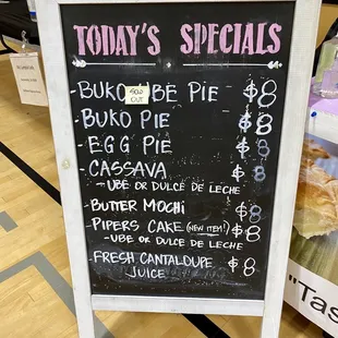 03.11.23 today's specials from Sweet Pipers at the Spring Food &amp; Craft Fair in Elk Grove